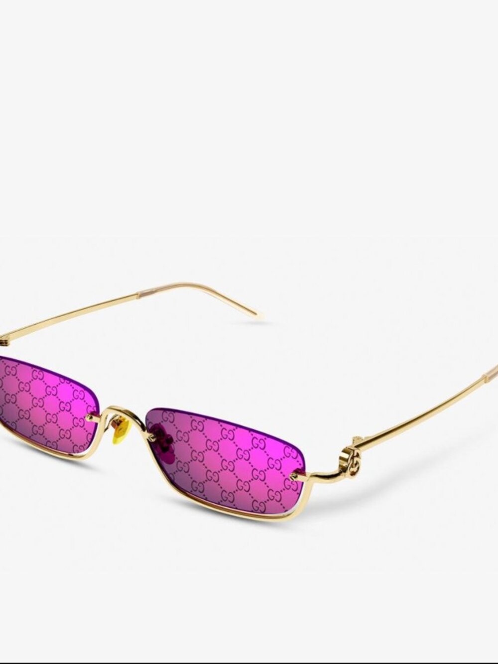 Gucci GG Monogram Mirrored Sunglasses – Gold/Violet GG1278S + Case